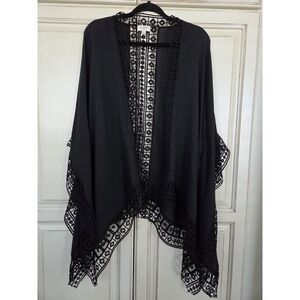 Umgee Lace Trim Kimono Women's M/L Classic Boho Artsy‎ Layering Chic Cardigan